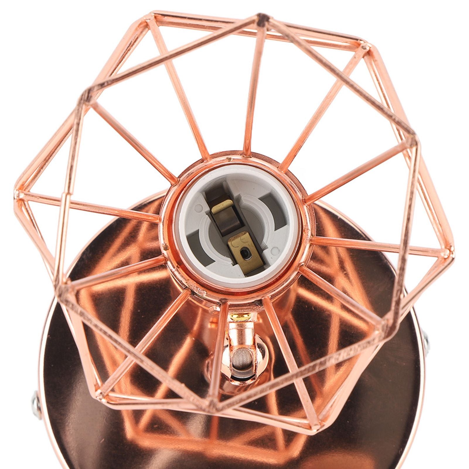 Swing Arm Wall Lamp 350 Degree Rotary Cage Shade Iron E14 Wall Lamp Holder for Rose Gold 85‑265V