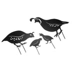 4pcs Outdoor Quail Family Yard Decor Innovative Iron Art Hand Crafted Metal Quail Stake Statue for Outdoor Garden Yard