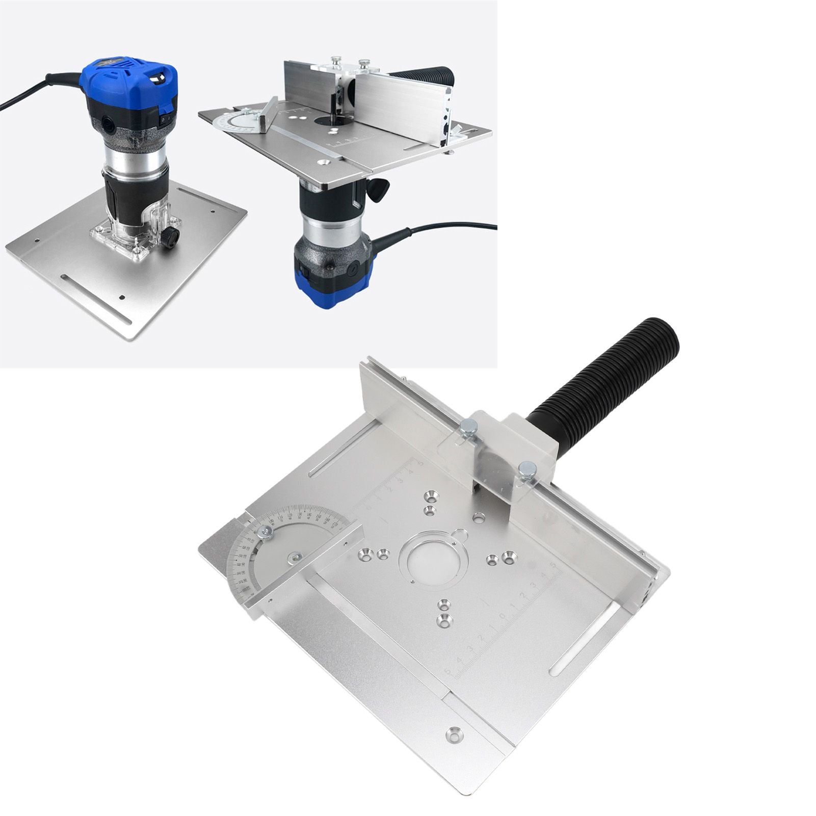 Aluminium Router Table Insert Plate Table for Woodworking Benches Router Plate Wood Tools Adjustable Milling Trimming Machine
