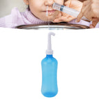 Nasal Irrigation Manual Sinus Rinse Bottle Pressure Nose Wash Cleaner for Children Adults Kids 500ml+ Single Hole Head