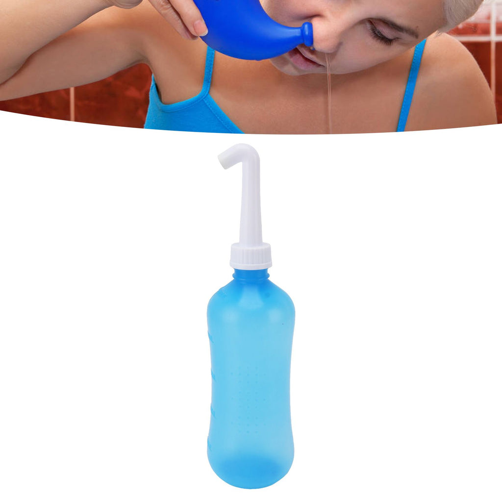 Nasal Irrigation Manual Sinus Rinse Bottle Pressure Nose Wash Cleaner for Children Adults Kids 500ml+ Five Hole Head