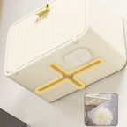 Tissue Box Cover Wall Mounted 2 in 1 Waterproof Tissue Holder Dispenser Box Cover for Bathroom Milky White