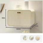 Tissue Box Cover Wall Mounted 2 in 1 Waterproof Tissue Holder Dispenser Box Cover for Bathroom Milky White