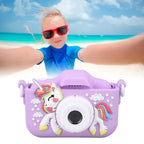 Kids Camera Dual Camera 2.0in IPS Screen 1080P Video Camera Toy with 32G Memory Card Purple
