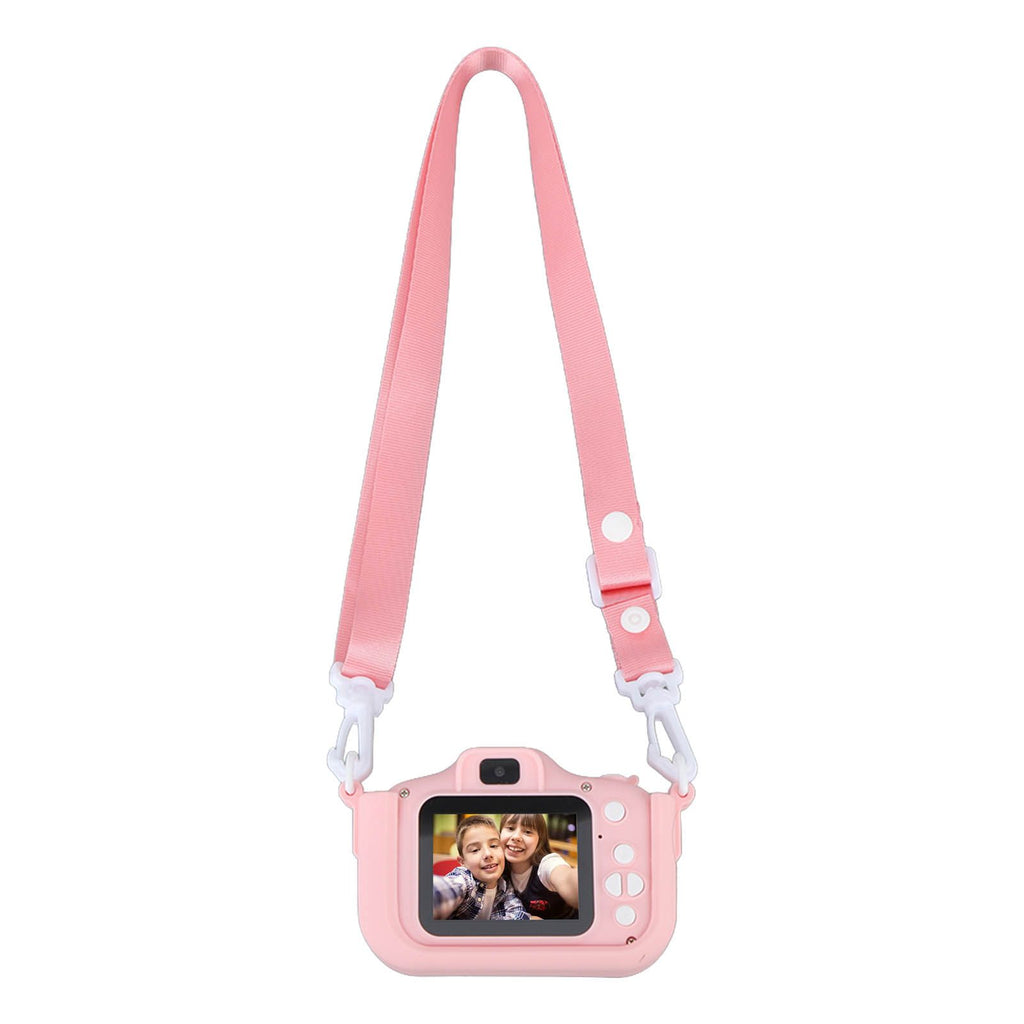 Kids Camera Dual Camera 2.0in IPS Screen 1080P Video Camera Toy with 32G Memory Card Pink