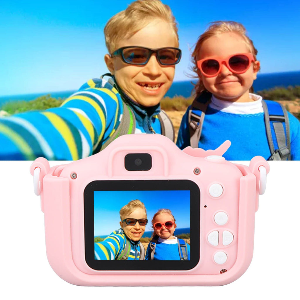 Kids Camera Dual Camera 2.0in IPS Screen 1080P Video Camera Toy with 32G Memory Card Pink
