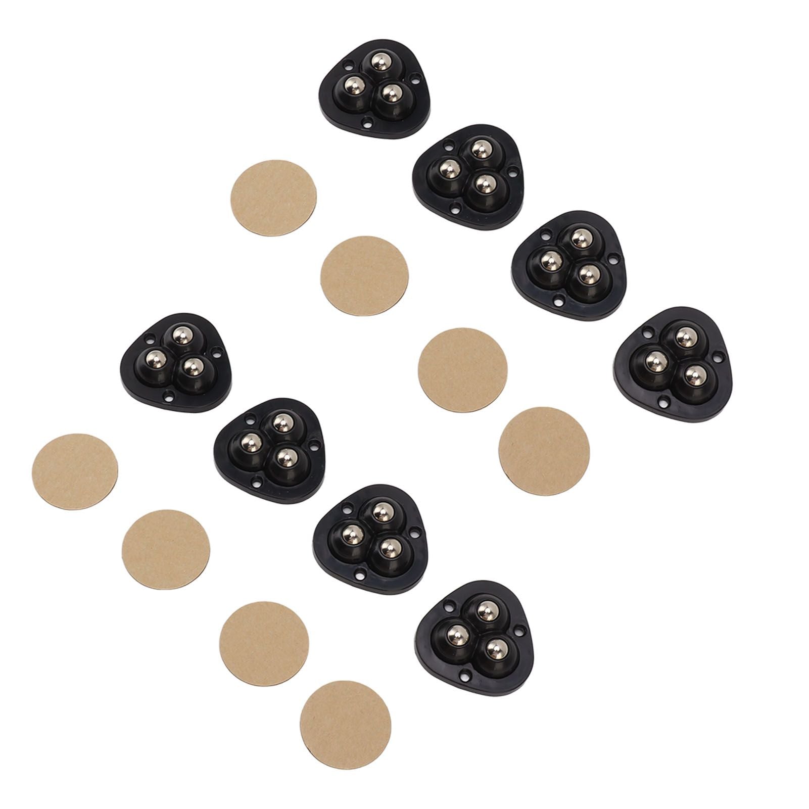 8PCS Mini Caster Wheels Self Adhesive 360 Degrees Swivel Easy Installation Stainless Steel Sticky Pulley for Appliance