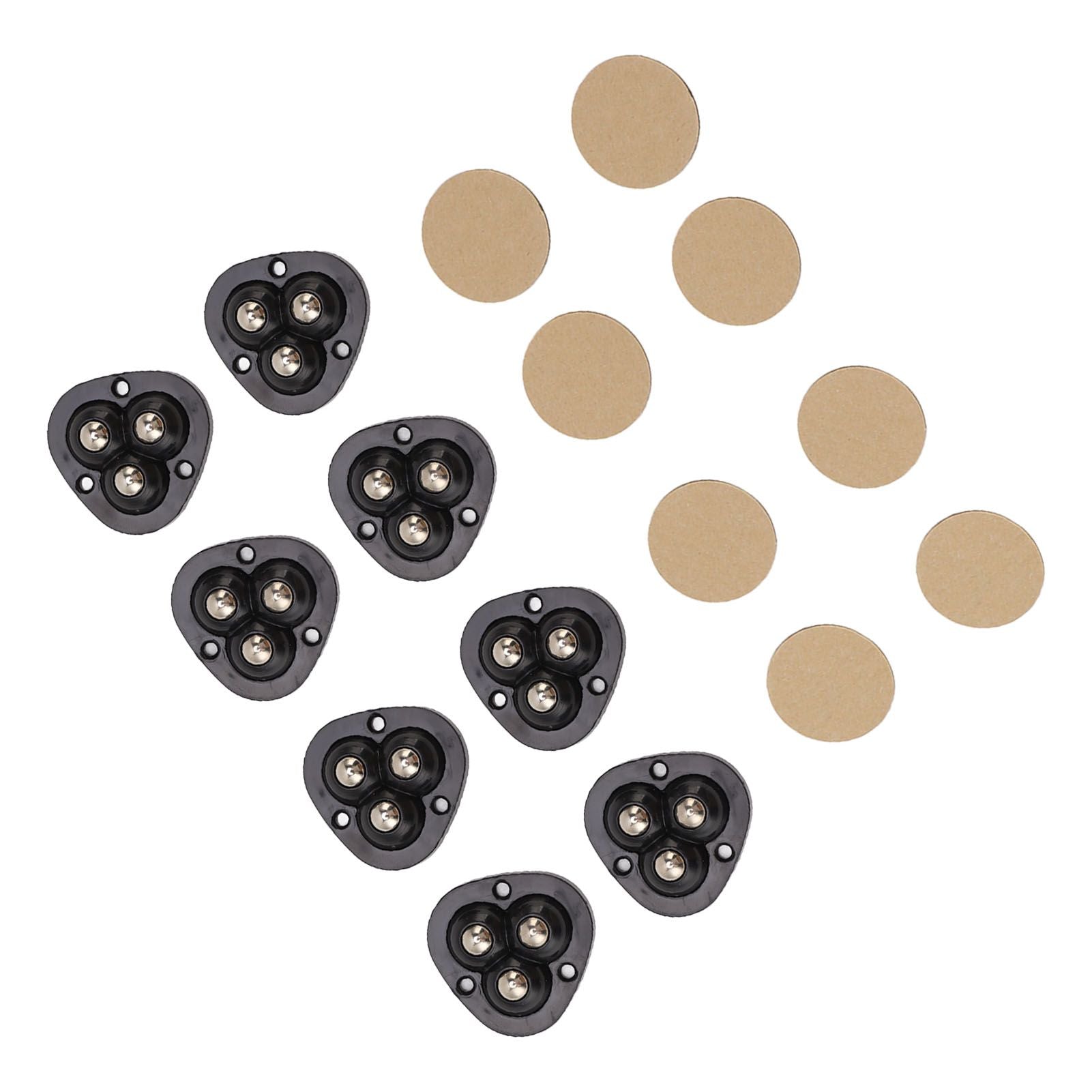 8PCS Mini Caster Wheels Self Adhesive 360 Degrees Swivel Easy Installation Stainless Steel Sticky Pulley for Appliance