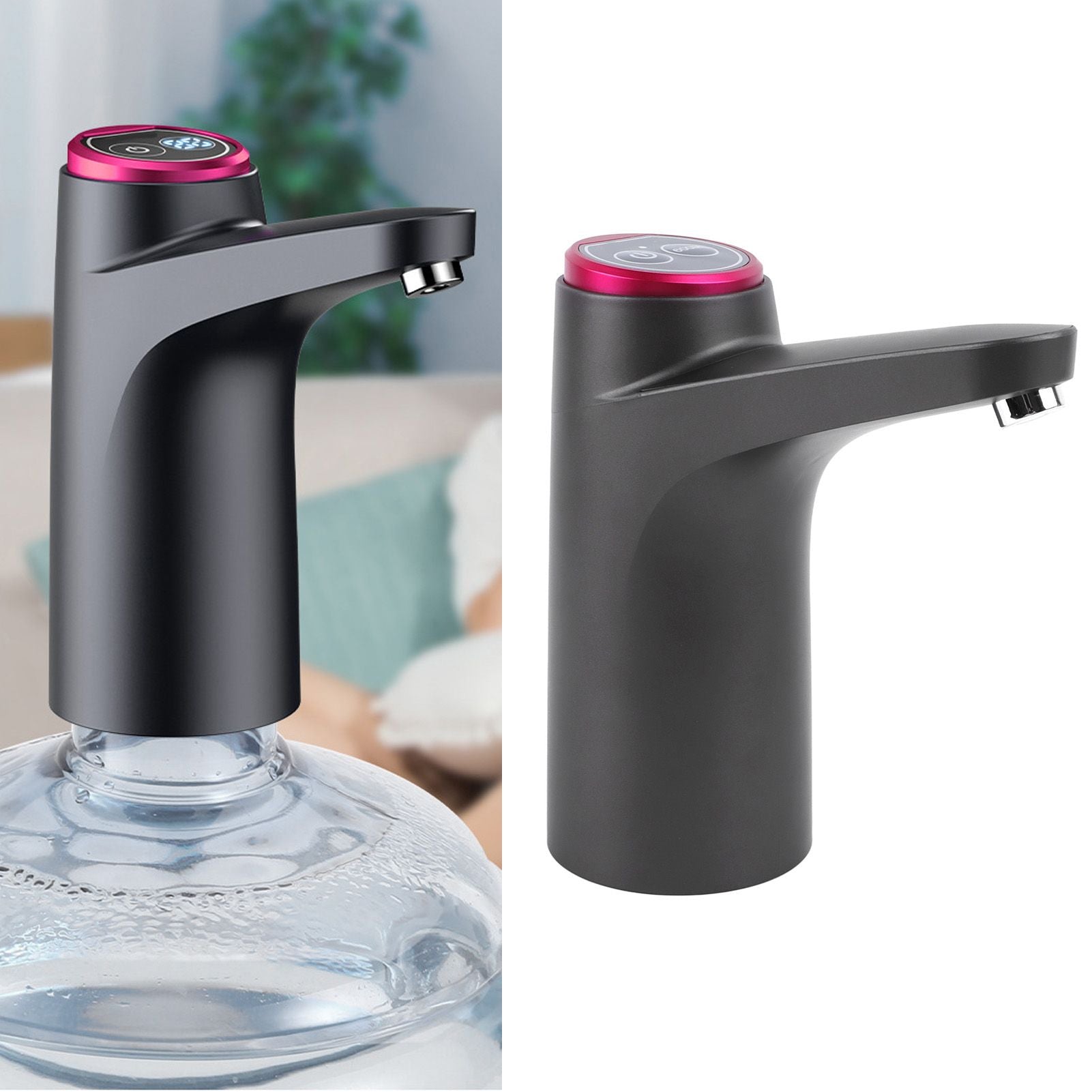 Electric Water Bottle Pump Smart Wireless Water Dispenser Automatic Barreled Drinking Water Pump Black