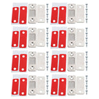 8 Pack Magnetic Door Catch Ultra Thin Door Latch Adhesive Stainless Steel 2 Way Installation Cabinet Closer for Kitchen