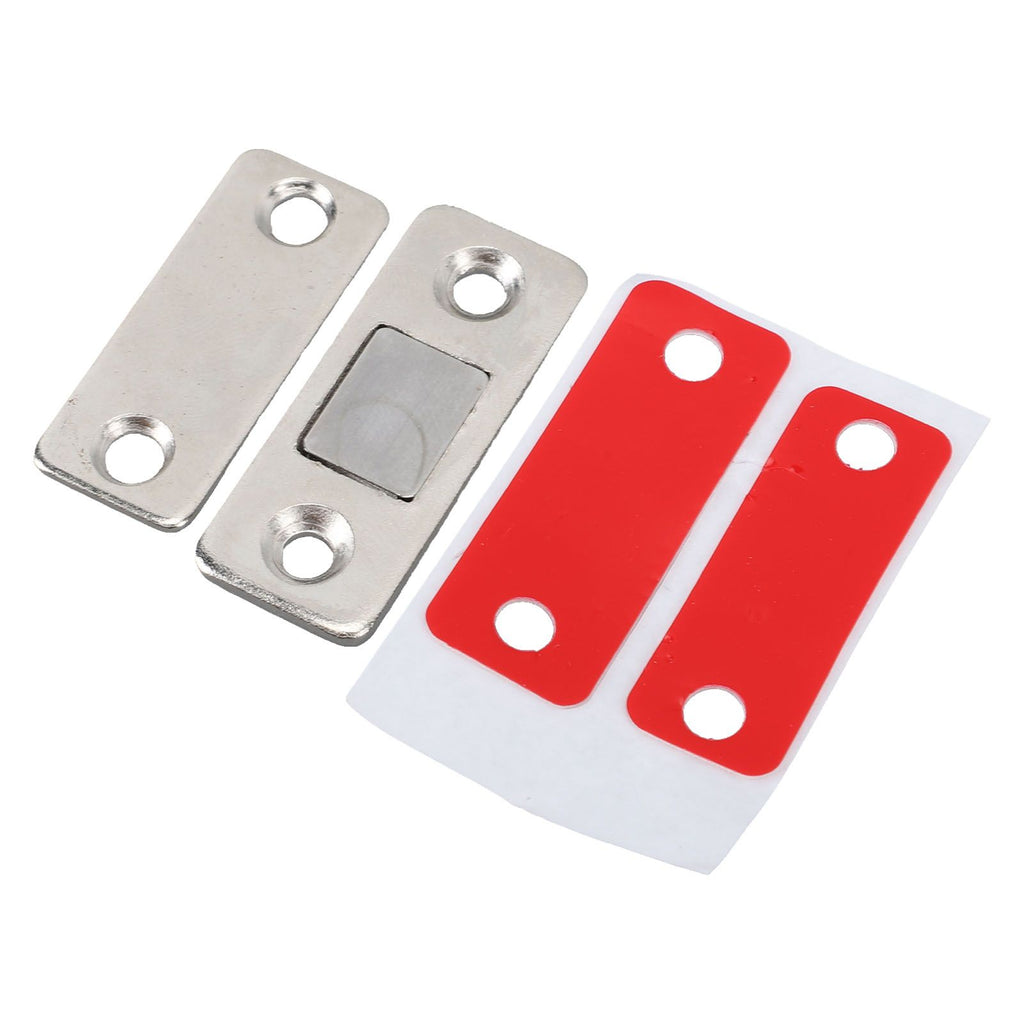8 Pack Magnetic Door Catch Ultra Thin Door Latch Adhesive Stainless Steel 2 Way Installation Cabinet Closer for Kitchen