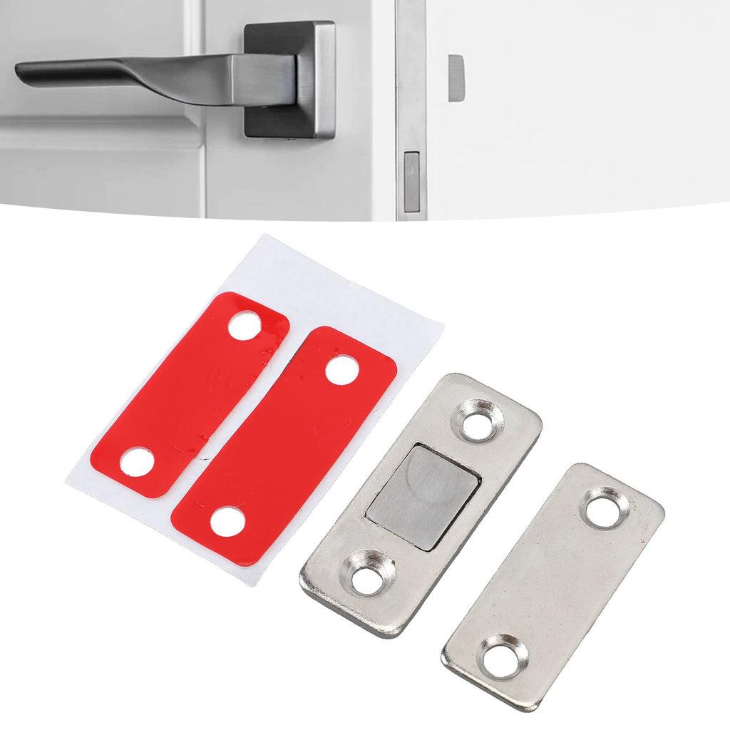 8 Pack Magnetic Door Catch Ultra Thin Door Latch Adhesive Stainless Steel 2 Way Installation Cabinet Closer for Kitchen
