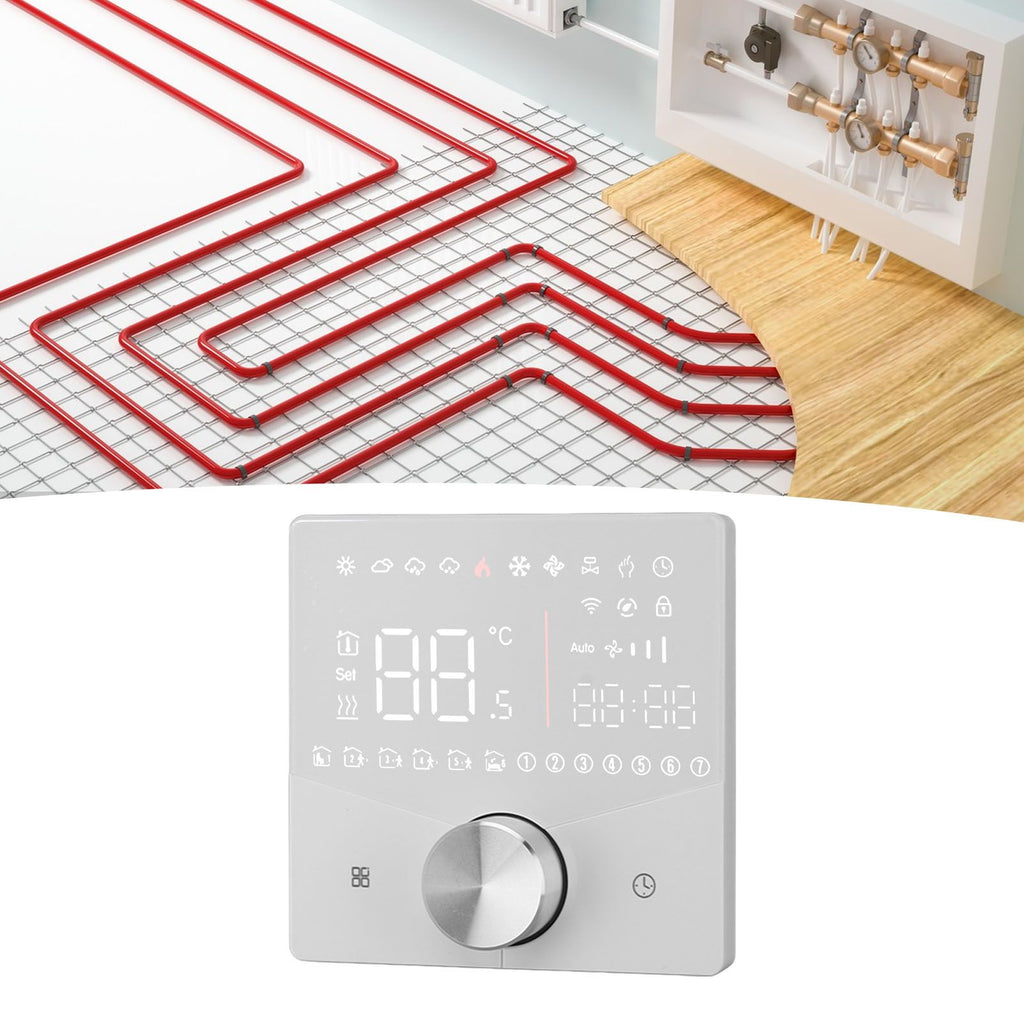 Smart Digital Thermostat LCD Color Display Precise Control Intelligent Temperature Controller White