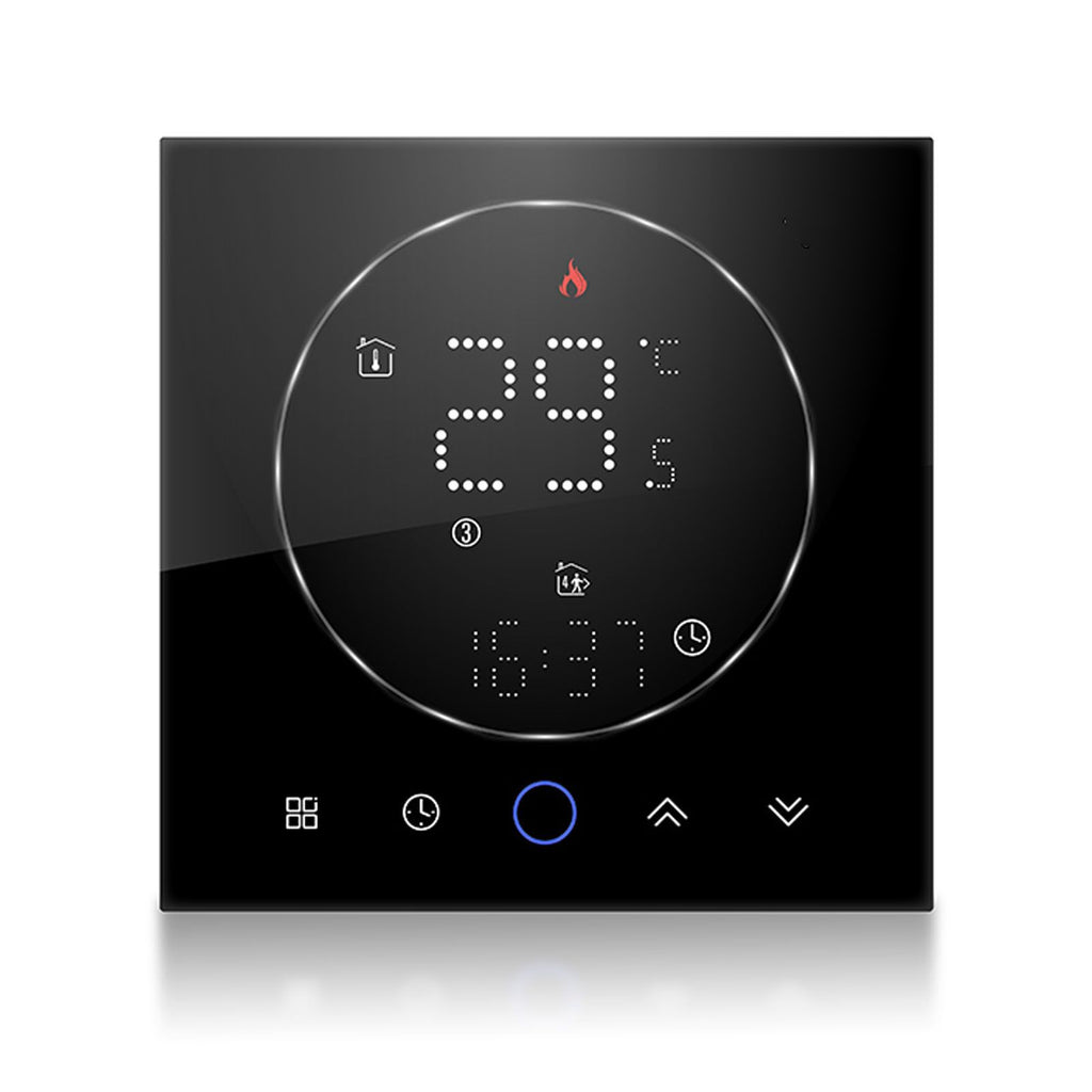 Wireless Smart Thermostat for Home Accurate Programmable Thermostat Wall Mounted Boiler Thermostat AC95‑240V Square Black