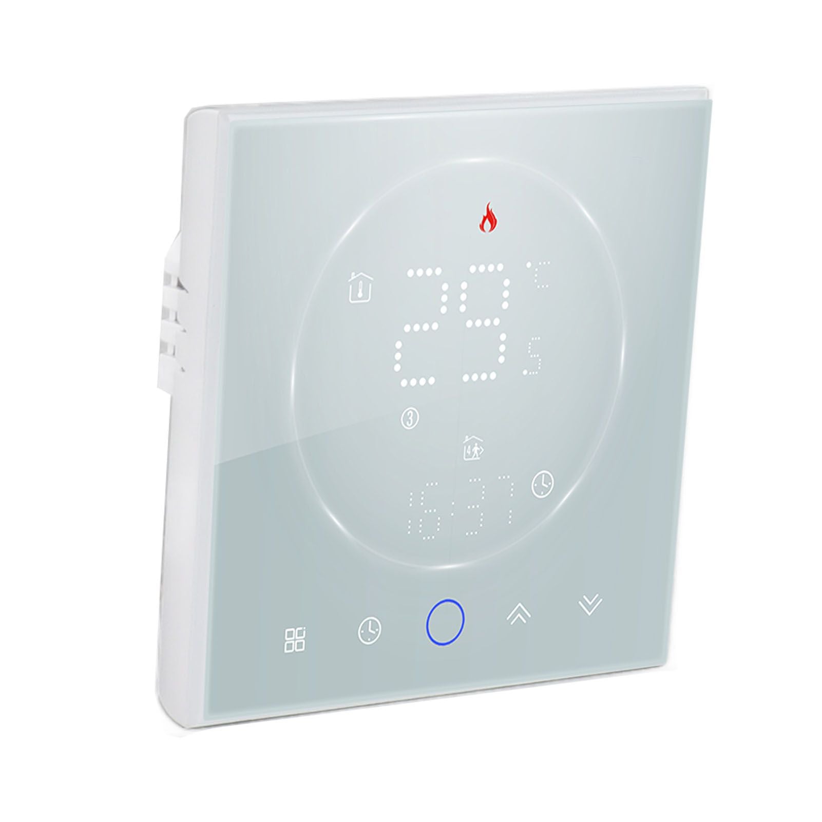 LED Smart Thermostat 7 Day Programmable Smart Wireless Home Thermostat Controller Panel for Electric Heating AC95‑240V White