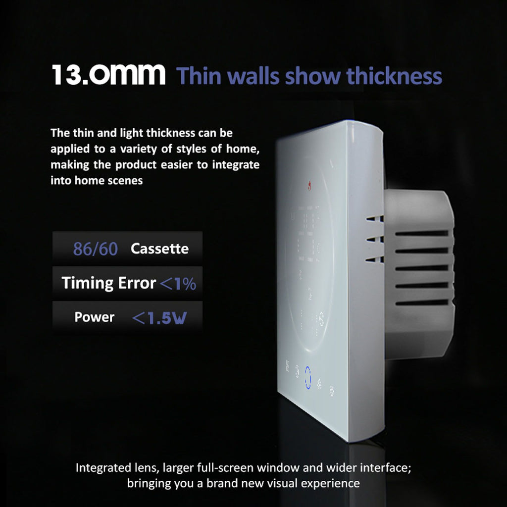 LED Smart Thermostat 7 Day Programmable Smart Wireless Home Thermostat Controller Panel for Electric Heating AC95‑240V White