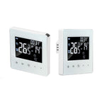 Digital Thermostat Screen Programmable Home Thermostat with 3 Meter Sensor Line for Electric Floor Heating Home Hotel Office AC90‑240V White Without WiFi