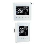 Digital Thermostat Screen Programmable Home Thermostat with 3 Meter Sensor Line for Electric Floor Heating Home Hotel Office AC90‑240V White Without WiFi