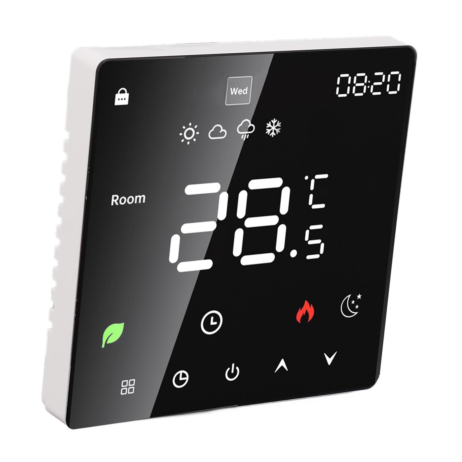 3A Digital Thermostat with LCD Display Smart Programmable Thermostat with Touchscreen Hydronic Boiler Thermostat AC 90V‑240V WiFi
