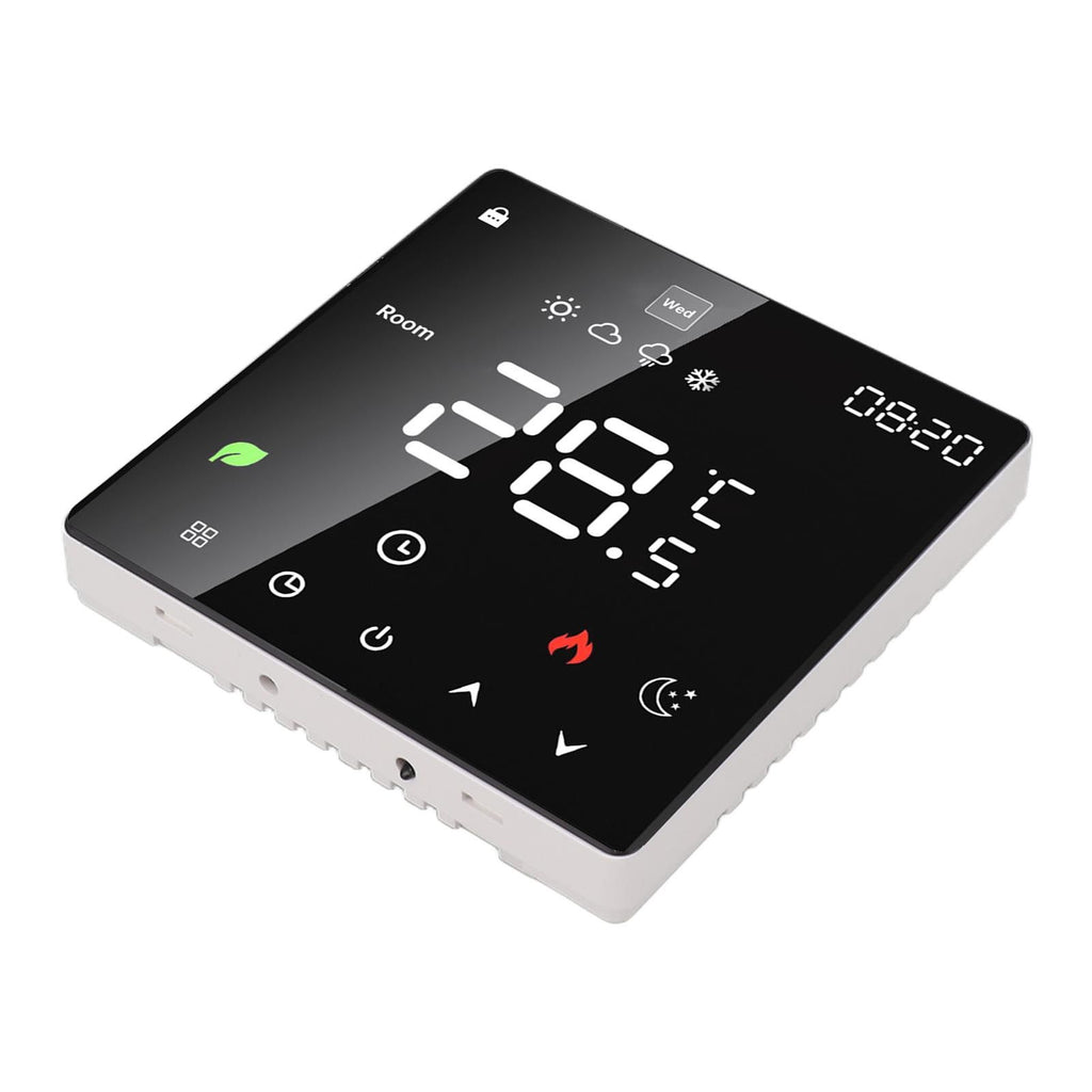 3A Digital Thermostat with LCD Display Smart Programmable Thermostat with Touchscreen Hydronic Boiler Thermostat AC 90V‑240V Without WiFi