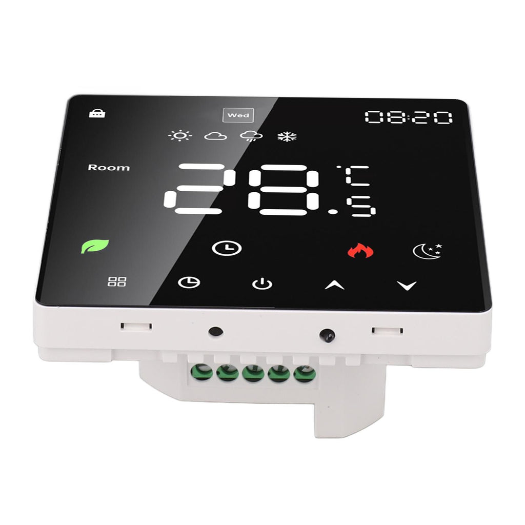 3A Digital Thermostat with LCD Display Smart Programmable Thermostat with Touchscreen Hydronic Boiler Thermostat AC 90V‑240V Without WiFi