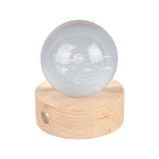 6cm 3D Crystal Ball Luminous Clear Sculpture Round Astronomy Ball Miniature Sculpture Ball Night Light Solar System Crystal Ball