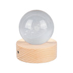 6cm 3D Crystal Ball Luminous Clear Sculpture Round Astronomy Ball Miniature Sculpture Ball Night Light Solar System Crystal Ball