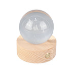 6cm 3D Crystal Ball Luminous Clear Sculpture Round Astronomy Ball Miniature Sculpture Ball Night Light Solar System Crystal Ball