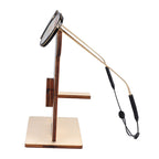 Cow Head Wearing Glasses Statues Wooden Decorative Cow Eyeglasses Display Stand Holder for Desktop Office