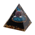 Crystal Epoxy Pyramid Decoration Hand Made 6cm Home Pyramid Desktop Ornament for Positive Energy
