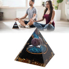 Crystal Epoxy Pyramid Decoration Hand Made 6cm Home Pyramid Desktop Ornament for Positive Energy