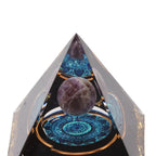 Crystal Epoxy Pyramid Decoration Hand Made 6cm Home Pyramid Desktop Ornament for Positive Energy