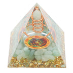 Orgonite Pyramid Crystal Energy Generator 6cm Stone Copper Handmade Pyramid Decor for Positive Energy Meditation