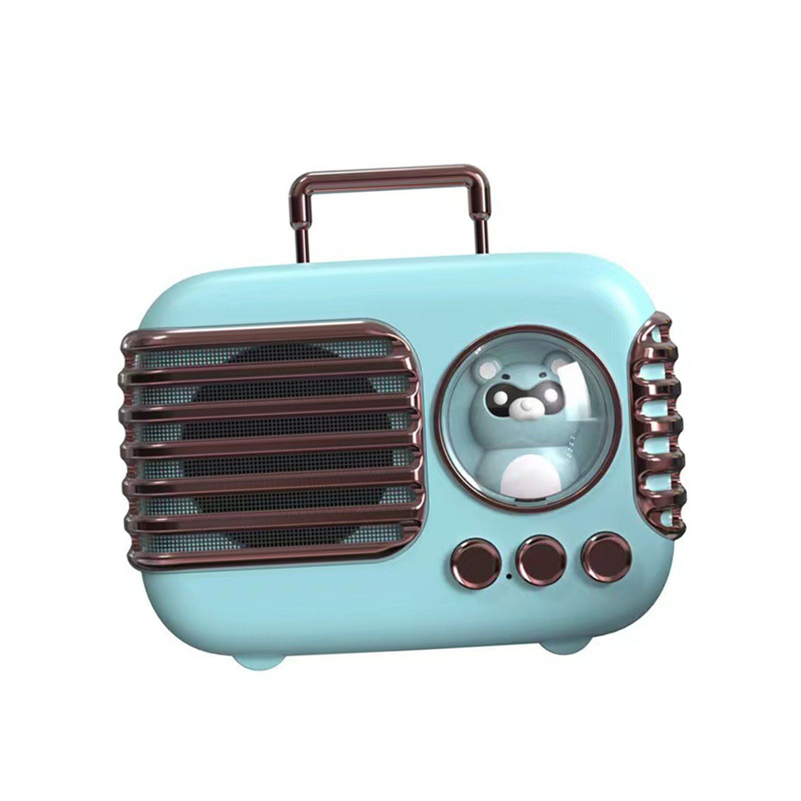 Cute Retro Bluetooth Speaker Mini Luggage Mini Speaker Creative Vintage Lovely Small Speaker Green