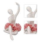Dancing Ballerina Girl Figurine Ceramic Ballet Girl Figure Ballet Dancer Statue Sculpture Desk Bookshelf Decoration Pink