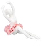 Ballet Dancer Statue Pink Ballerina Figure Ceramic Figure Decor for Table Shelf Bedroom Living Room