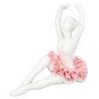 Ballet Dancer Statue Pink Ballerina Figure Ceramic Figure Decor for Table Shelf Bedroom Living Room