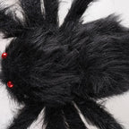 Giant Fake Spider Lifelike Halloween Posable Black Soft Hairy Fake Spiders Scary Decorations for Yard Home 90cm