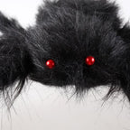Giant Fake Spider Lifelike Halloween Posable Black Soft Hairy Fake Spiders Scary Decorations for Yard Home 90cm