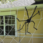 Giant Fake Spider Lifelike Halloween Posable Black Soft Hairy Fake Spiders Scary Decorations for Yard Home 90cm