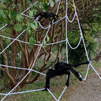Giant Fake Spider Lifelike Halloween Posable Black Soft Hairy Fake Spiders Scary Decorations for Yard Home 90cm