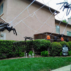 Giant Fake Spider Lifelike Halloween Posable Black Soft Hairy Fake Spiders Scary Decorations for Yard Home 125cm