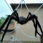 Giant Fake Spider Lifelike Halloween Posable Black Soft Hairy Fake Spiders Scary Decorations for Yard Home 125cm