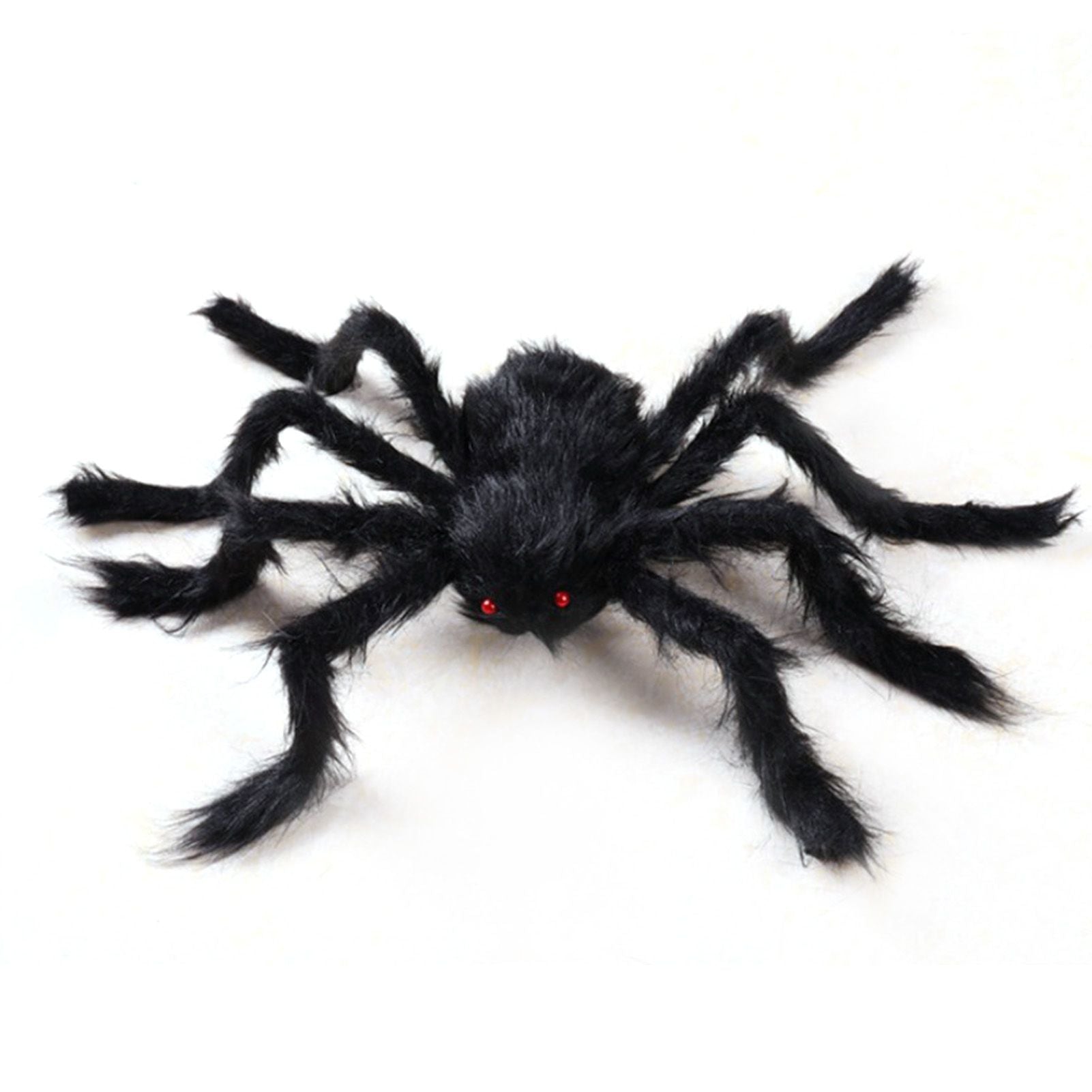 Giant Fake Spider Lifelike Halloween Posable Black Soft Hairy Fake Spiders Scary Decorations for Yard Home 200cm