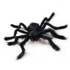Giant Fake Spider Lifelike Halloween Posable Black Soft Hairy Fake Spiders Scary Decorations for Yard Home 200cm