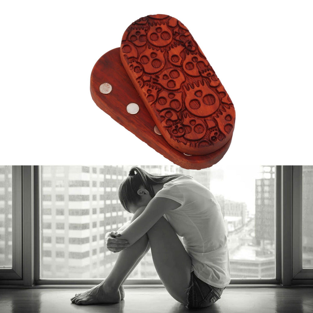 Magnet Finger Stress Relief Slider Wood Finger Stress Relief Toy Wooden Decompression Toy Multi Skeleton Head