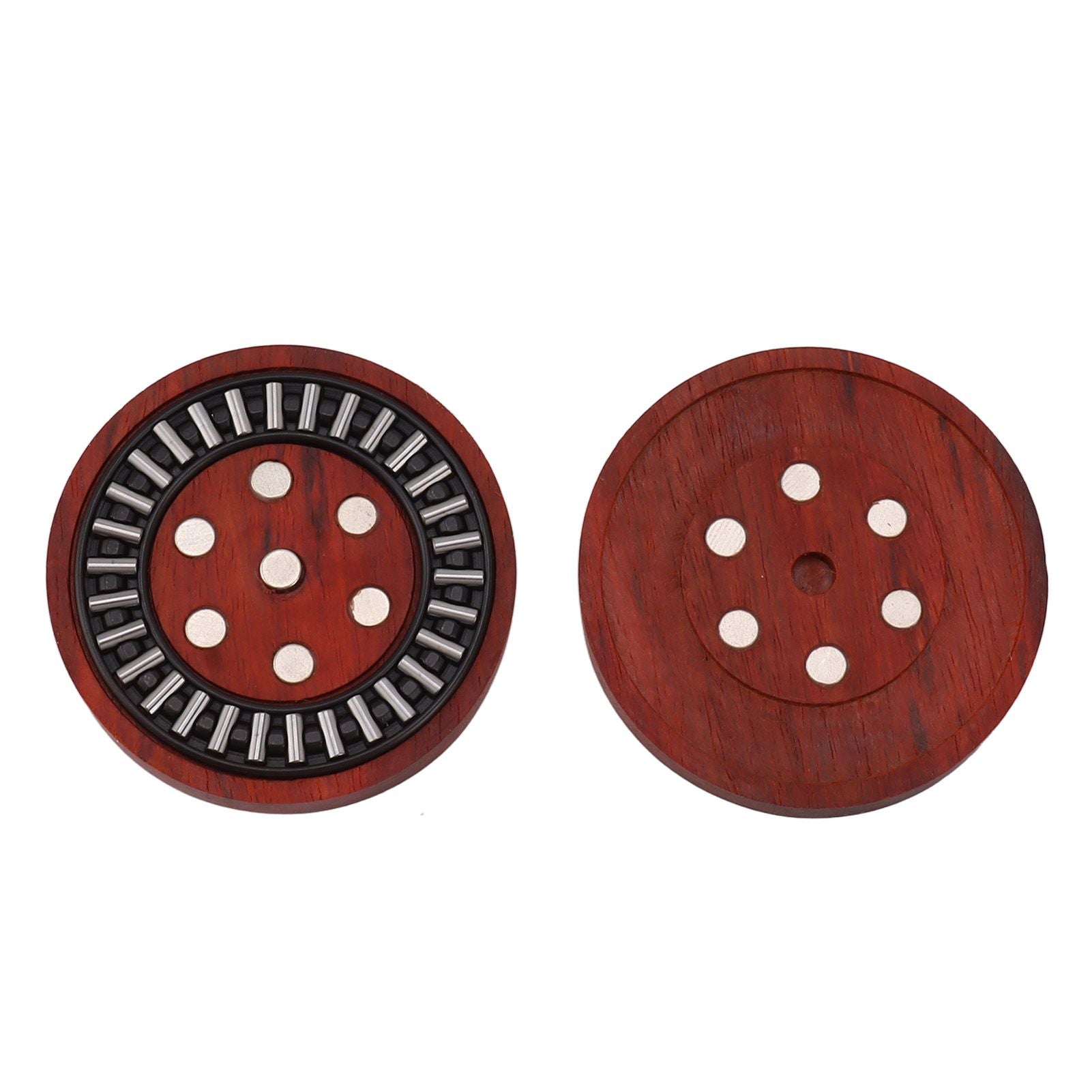 Magnetic Push Slider Stress Relief Handmade Rosewood Crafted Rotating Fidget Toys for ADHD Skull