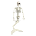 Life Size Skeleton Mermaid Halloween Outdoor Decorations Movable Posable Joints Realistic Full Body Skeleton Mermaid Props