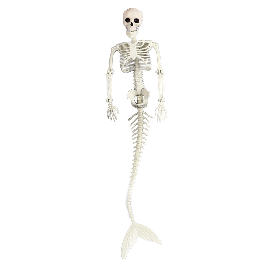 Life Size Skeleton Mermaid Halloween Outdoor Decorations Movable Posable Joints Realistic Full Body Skeleton Mermaid Props