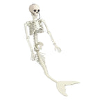 Life Size Skeleton Mermaid Halloween Outdoor Decorations Movable Posable Joints Realistic Full Body Skeleton Mermaid Props
